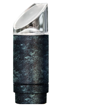 Dabmar Lighting LV206-VG-HOOD Cast Aluminum Mini 2-Pin LED Path Light with Hood, Voltage 12V, Verde Green Finish