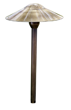 Dabmar Lighting LV214-L3-AMB-ABZ Brass Large Top Path Light 12V G4 LED 3W Amber in Antique Bronze Finish
