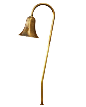 Dabmar Lighting LV215-ABS Brass Horn Path Light 12V G4 Antique Brass Finish