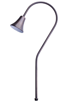 Dabmar Lighting LV215-L3-64K-ABZ Brass Horn Path Light 12V G4 LED 3W 6400K in Antique Bronze Finish