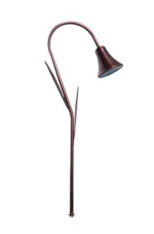 Dabmar Lighting LV215L-ABZ Brass Path / Walkway / Area Light with Decorative Leaves in Antique Bronze Finish