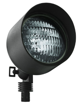 Dabmar Lighting LV23-L9-64K-B Cast Alum Spot Light 12V Screw LED 9W 6400K Hood in Black Finish