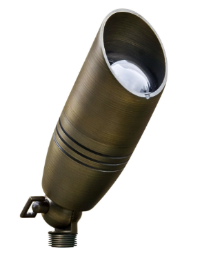 Dabmar Lighting LV235-L3-65K-WBS Brass Spot Light 12V 2-Pin LED 3W 6500K Hood in Weathered Brass Finish