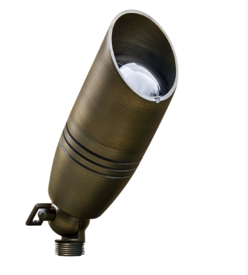 Dabmar Lighting LV235-L5-27K-WBS Brass Spot Light 12V 2-Pin LED 5W 2700K Hood in Weather Brass Finish