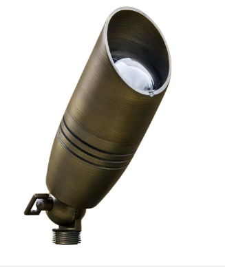 Dabmar Lighting LV235-L7-65K-WBS Brass Spot Light 12V 2-Pin LED 7W 6500K Hood in Weather Brass Finish