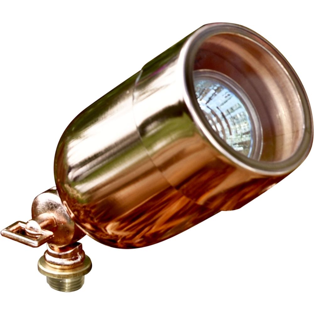 Dabmar Lighting LV29-L5-27K-CP LED Brass Spot Low Voltage Landscape Light W/ 2-Pin, 12V, Color Temperature 2700K, Copper Finish