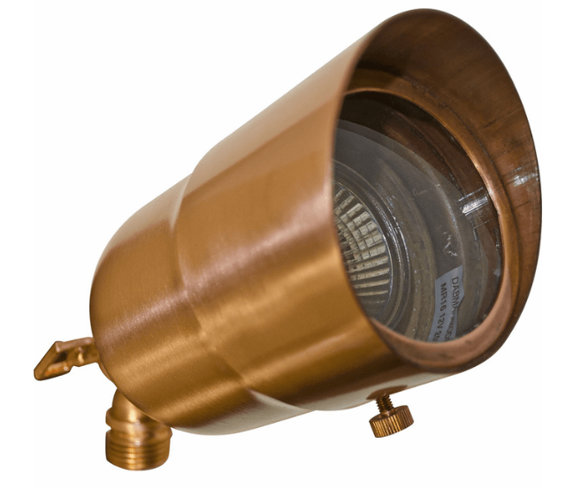 Dabmar Lighting LV29-L7-65K-CP-HOOD Modern LED Exterior Landscape Spot Light with Hood, Wattage 7W, Voltage 12V, Color Temperature 6500K, Copper Finish