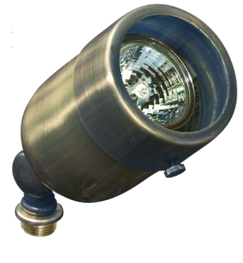 Dabmar Lighting LV29-L7-65K-ABS-HOOD Modern LED Exterior Landscape Spot Light with Hood, Wattage 7W, Voltage 12V, Color Temperature 6500K, Antique Brass Finish