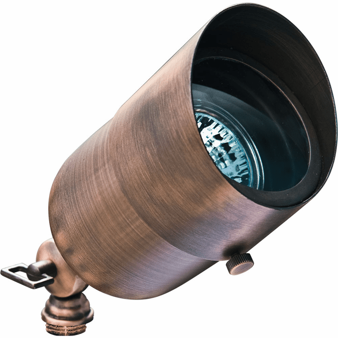 Dabmar Lighting LV29-L7-65K-ABZ-HOOD Modern LED Exterior Landscape Spot Light with Hood, Wattage 7W, Voltage 12V, Color Temperature 6500K, Antique Bronze Finish