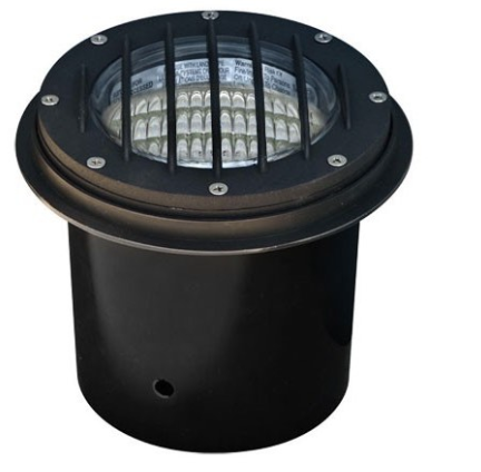 Dabmar Lighting LV305-L3-65K-G Cast Aluminum In-Ground Well Light 2-Pin LED with Grill, Wattage 3W, Color Temperature 6500K, Voltage 12V, Green Finish