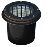 Dabmar Lighting LV305-G Cast Aluminum In-Ground Well Light 2-Pin LED with Grill, Voltage 12V, Green Finish