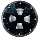 Dabmar Lighting LV307-L9-64K-VG Cast Alum Drive-Over Well Light 12V Screw LED 9W 6400K in Verde Green Finish