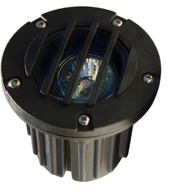 Dabmar Lighting LV346-L5-65K-WBS Brass In-Ground Well Light w/ Grill 12V 2-Pin LED 5W 6500K in Weathered Brass Finish