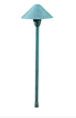 Dabmar Lighting LV41-L3-AMB-AG Brass Cone Path Light 12V G4 LED 3W RGBW in Acid Green Finish
