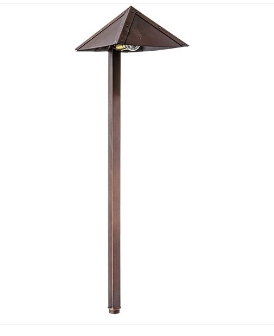 Dabmar Lighting LV45-L3-30K-ABZ Brass Pyramid Path Light 12V G4 LED 3W 3000K in Antique Bronze Finish