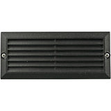 Dabmar Lighting LV600-L5-64K-B LED Cast Aluminum G4 Recessed Louvered Step Light W/2X LED, 12V, Color Temperature 6400K, Black Finish