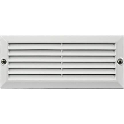 Dabmar Lighting LV600-L5-64K-W LED Cast Aluminum G4 Recessed Louvered Step Light W/2X LED, 12V, Color Temperature 6400K, White Finish