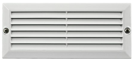 Dabmar Lighting LV600-L6-AMB-W Cast Alum Louvred Step Light 12V G4 LED 2X 3W White Finish