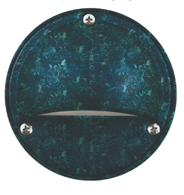 Dabmar Lighting LV605-L3-AMB-VG Cast Aluminum Surface Mount Hooded Step Wall Light Amber, Wattage 3W, Voltage 12V, Verde Green Finish