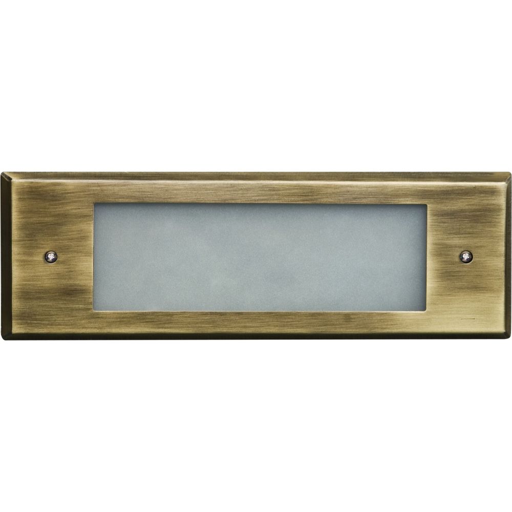 Dabmar Lighting LV614-ABS Brass Recessed Brick Step Wall Light, Antique Brass Finish