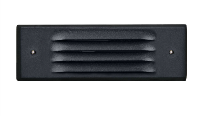 Dabmar Lighting LV615-L6-30K-B Brass/Cast Alum Louvred Step Light 12V G4 LED 2X 6W 3000K in Black Finish