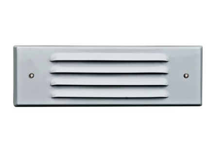 Dabmar Lighting LV615-L6-30K-W Brass/Cast Alum Louvred Step Light 12V G4 LED 2X 6W 3000K in White Finish