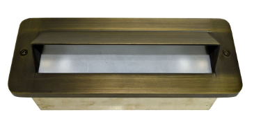 Dabmar Lighting LV631-L6-30K-WBS Brass Hooded Step Light 2X G4 LED, Voltage 12V, Color Temperature 3000K, Wattage 3W, Weathered Brass Finish