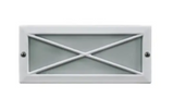 Dabmar Lighting LV635-L6-AMB-W LED Cast Aluminum Recessed Open Cross Face Step Wall Light, 12V,  Amber White Finish