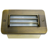 Dabmar Lighting LV637-L3-64K-WBS LED Brass G4 Louvred Step Light, 12V, Color Temperature 6400K, Weathered Brass Finish