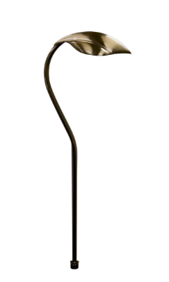 Dabmar Lighting LV64-L3-64K-WBS Brass Leaf Top Path Light, Voltage 12V Bayonet, Color Temperature 6400K, Weathered Brass Finish