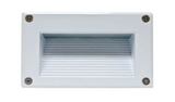 Dabmar Lighting LV655-L3-AMB-W Cast Aluminum Recessed Step Light G4 LED Amber, Wattage 3W, Voltage 12V, White Finish