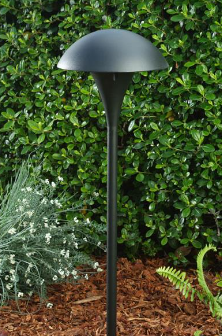 Dabmar Lighting LV67-B Cast Aluminum Large Mushroom Top Path Light, 12V G4, Black Finish