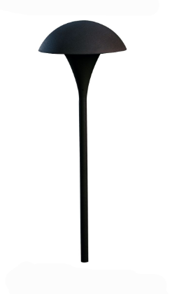 Dabmar Lighting LV67-B Cast Aluminum Large Mushroom Top Path Light, 12V G4, Black Finish