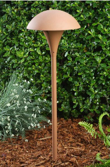 Dabmar Lighting LV67-DS Cast Aluminum Large Mushroom Top Path Light, 12V G4, Desert Sand Finish