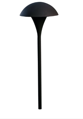 Dabmar Lighting LV67-L3-AMB-B Cast Alum Large Mushroom Top Path Light 12V G4 3W Amber in Black Finish