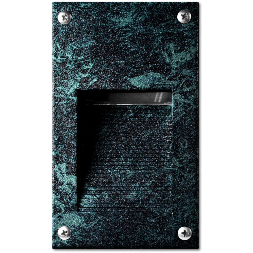 Dabmar Lighting LV670-L3-AMB-VG LED Cast Aluminum G4 Recessed Step Wall Light, 12V, Amber Verde Green Finish