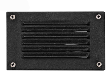 Dabmar Lighting LV675-B Cast Aluminum Louvred Step Light, 12V G4, Black Finish