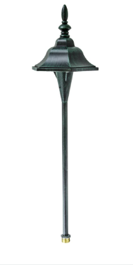 Dabmar Lighting LV69-L3-AMB-PG Cast Alum Bell Path Light 12V G4 LED 3W Amber in Patina Green Finish