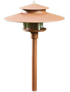 Dabmar Lighting LV70-DS Cast Aluminum Large Hat Top Path Light G4, Voltage 12V, Desert Sand Finish