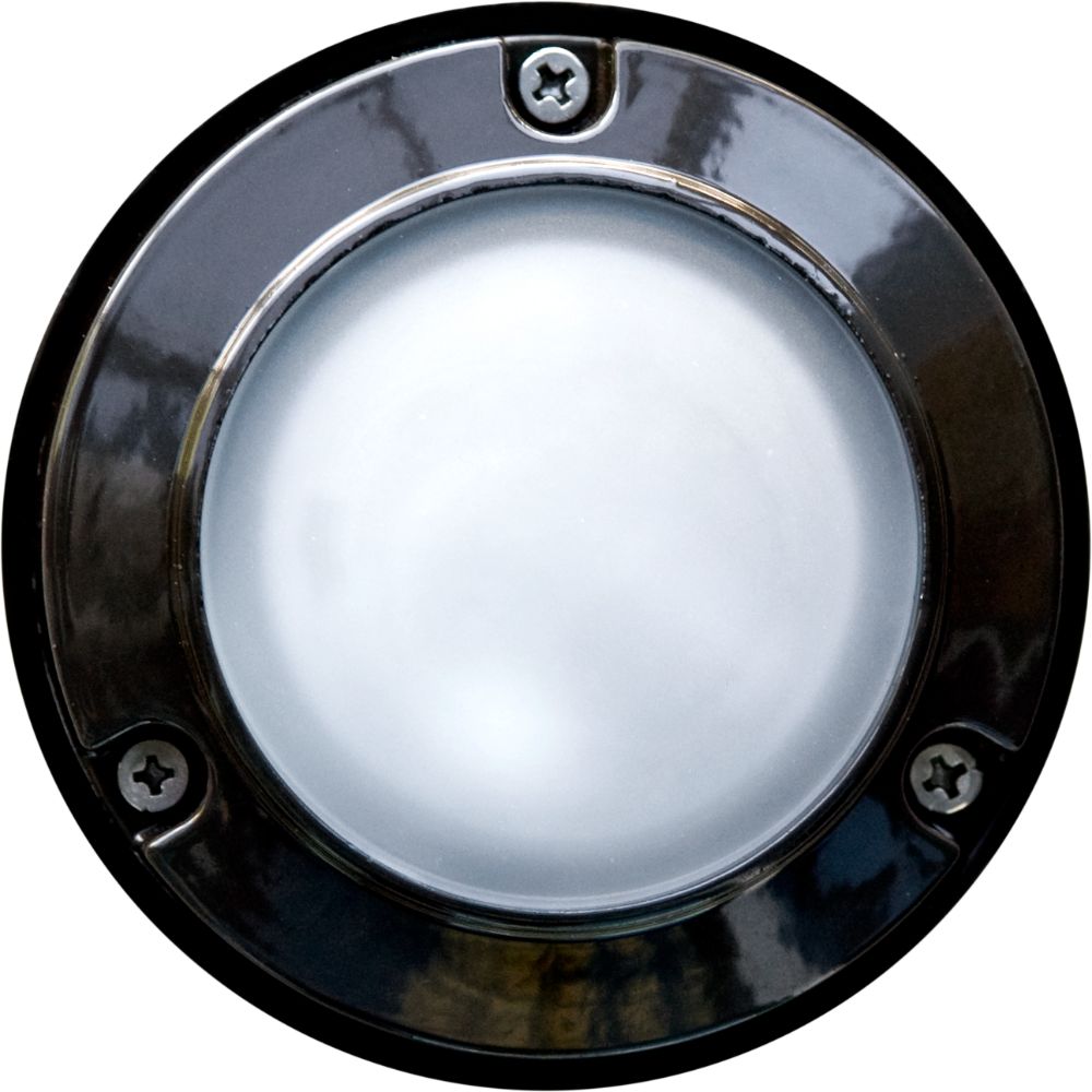 Dabmar Lighting LV703-L3-AMB-B LED Cast Aluminum Round Open Face G4 Step Wall Light, 12V, Amber Black Finish