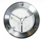 Dabmar Lighting LV704-LB1.5-SS316 Cast Aluminum Round Open Peace Face Step Light, 12V LB, Stainless Steel 316