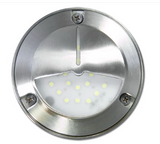 Dabmar Lighting LV707-LB1.5-SS316 1.44 Watt LED Round Hooded Step Light in Stainless Steel 316 Finish