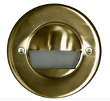 Dabmar Lighting LV709-L3-64K-ABS Cast Alum/Brass Round Eyelid Step Light 12V G4 LED 3W 6400K in Antique Brass Finish