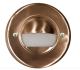 Dabmar Lighting LV709-L3-64K-CP Cast Alum/Copper Round Eyelid Step Light 12V G4 LED 3W 6400K in Copper Finish