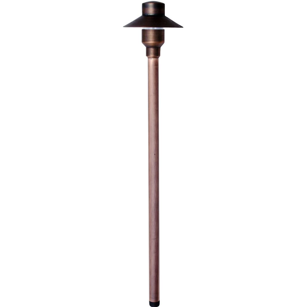Dabmar Lighting LV74-L3-AMB-ABZ LED Brass Small G4 Top Path Light, 12V, Amber Antique Bronze Finish