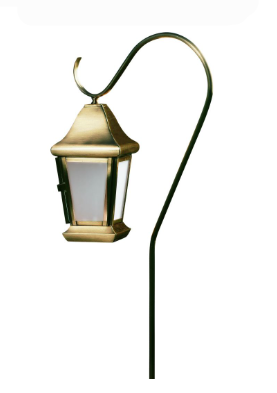 Dabmar Lighting LV81-L3-64K-ABS Brass Hanging Lantern Path Light, Color Temperature 6400K, 12V G4, Antique Brass Finish