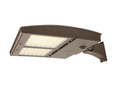 MaxLite M125HC5S-CSBFCR LED Outdoor Flood Area Light ,Watt 125W, Changeable Lens 5S, 277-480V, CCT 3000K/4000K/5000K, Bronze , Flexible Arm Mount, C-max Ready