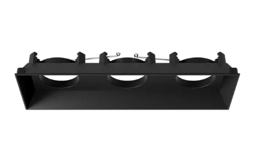 DMF Lighting M4T3SBKFL M-Series Multiple Square 3-Head Flangeless Trim, Black