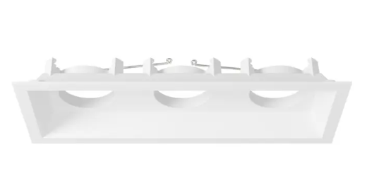 DMF Lighting M4T3SWH M-Series Multiple Square 3-Head Flanged Trim, White