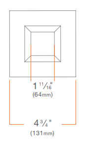 DMF Lighting M4TRCWH 4" Round Trim Square Conversion Recessed Downlight, White Finish